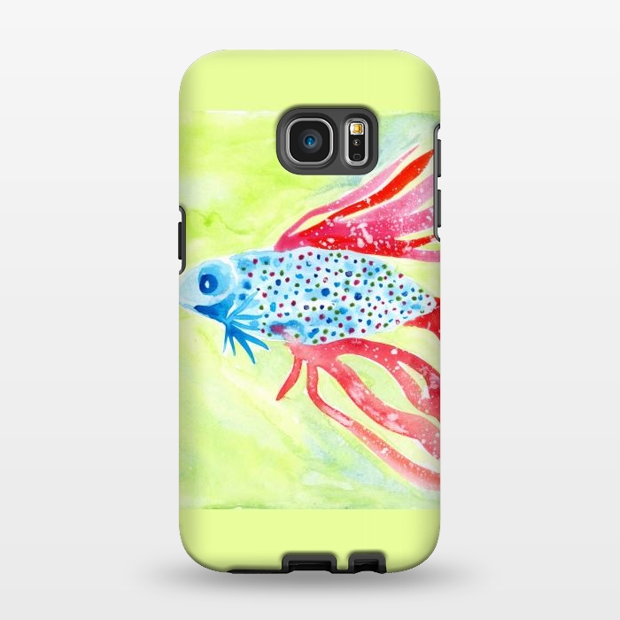 Galaxy S7 EDGE StrongFit Betta fish watercolor by ArtKingdom7
