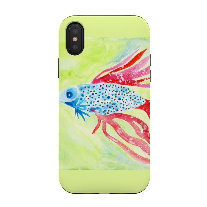 iPhone Xs / X StrongFit Betta fish watercolor by ArtKingdom7