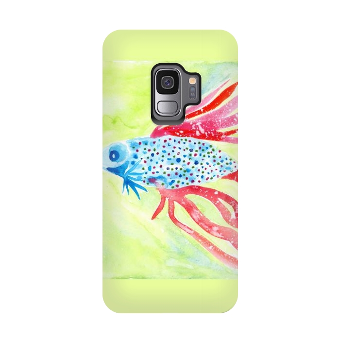 Galaxy S9 StrongFit Betta fish watercolor by ArtKingdom7