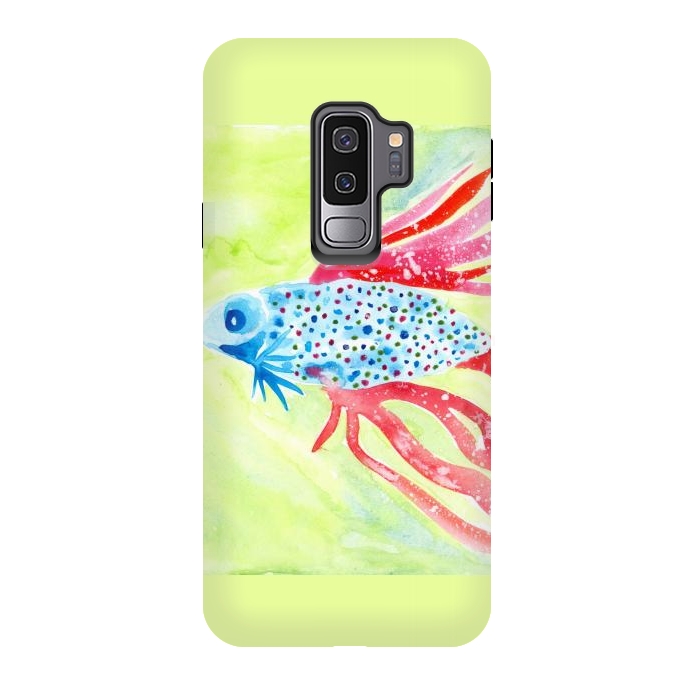 Galaxy S9 plus StrongFit Betta fish watercolor by ArtKingdom7