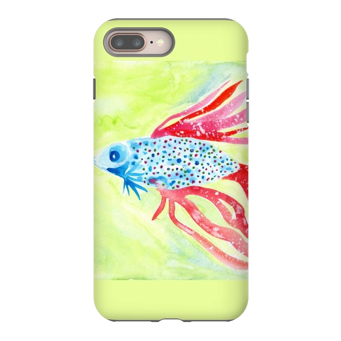 iPhone 8 plus StrongFit Betta fish watercolor by ArtKingdom7
