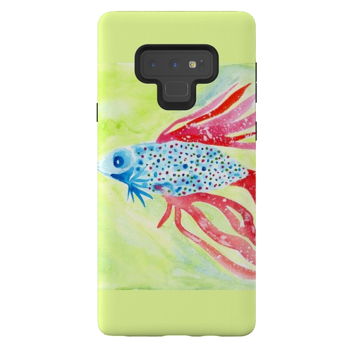 Galaxy Note 9 StrongFit Betta fish watercolor by ArtKingdom7