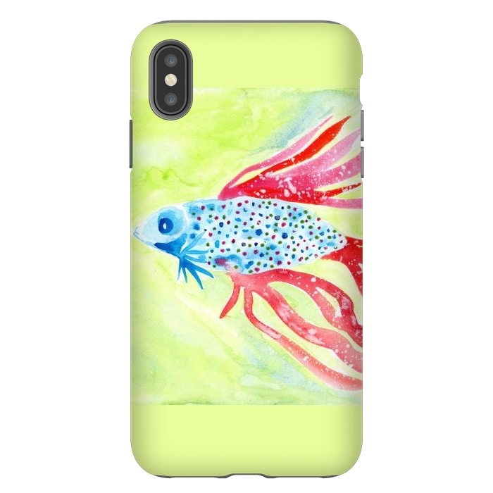 iPhone Xs Max StrongFit Betta fish watercolor by ArtKingdom7