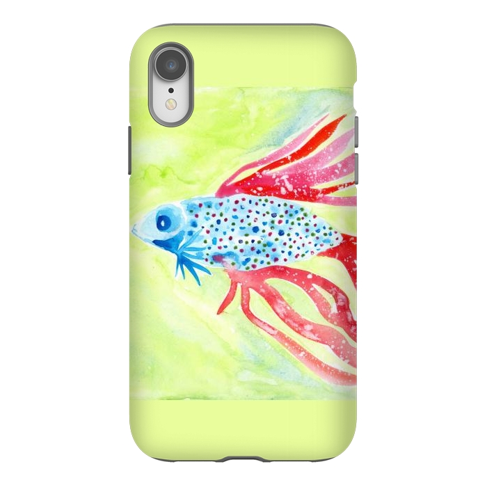 iPhone Xr StrongFit Betta fish watercolor by ArtKingdom7