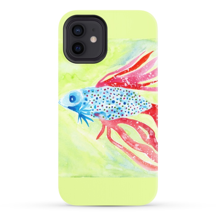iPhone 12 StrongFit Betta fish watercolor by ArtKingdom7