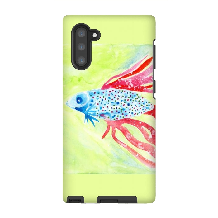 Galaxy Note 10 StrongFit Betta fish watercolor by ArtKingdom7