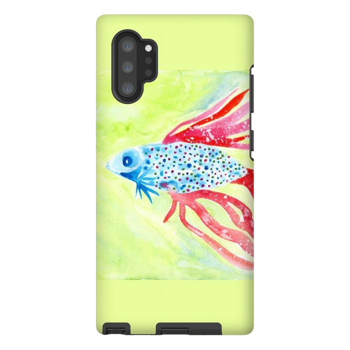 Galaxy Note 10 plus StrongFit Betta fish watercolor by ArtKingdom7