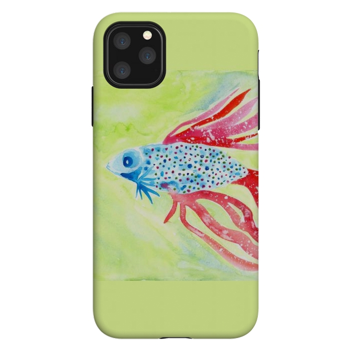 iPhone 11 Pro Max StrongFit Betta fish watercolor by ArtKingdom7