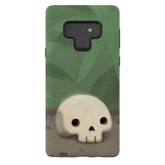 Galaxy Note 9 StrongFit Jungle skull by Laura Nagel