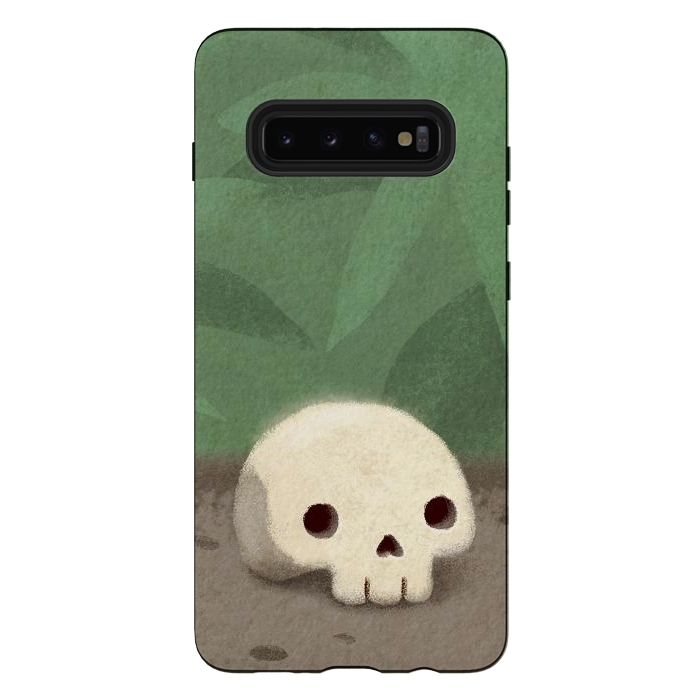 Galaxy S10 plus StrongFit Jungle skull by Laura Nagel