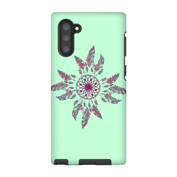 Galaxy Note 10 StrongFit mandala pink love  by MALLIKA