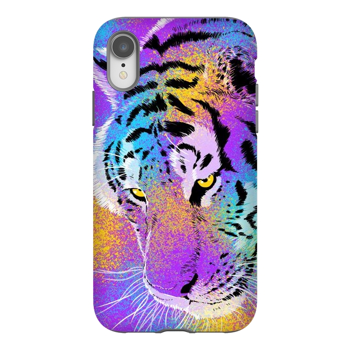 iPhone Xr StrongFit Colorful Tiger by Alberto