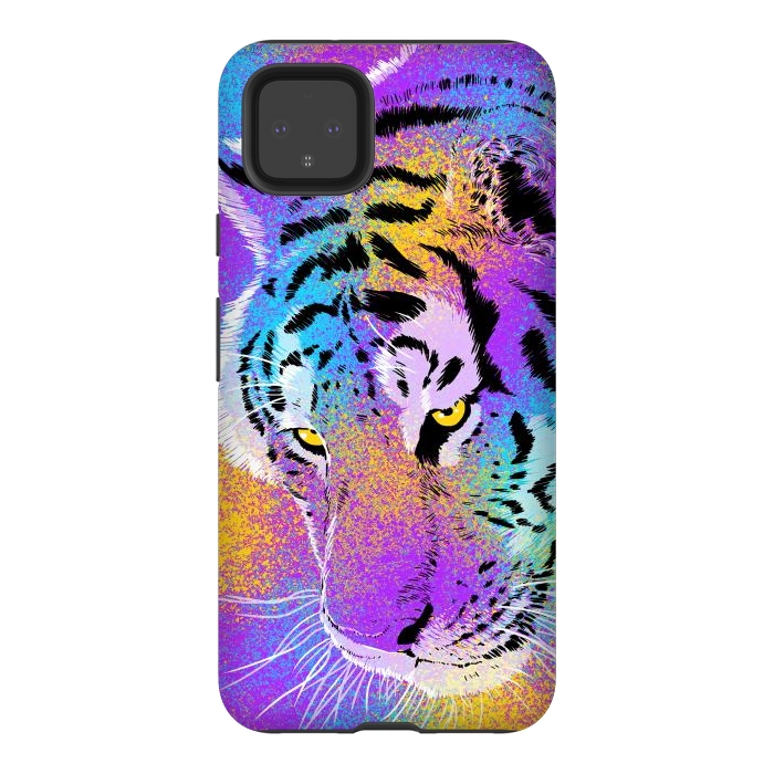 Pixel 4XL StrongFit Colorful Tiger by Alberto