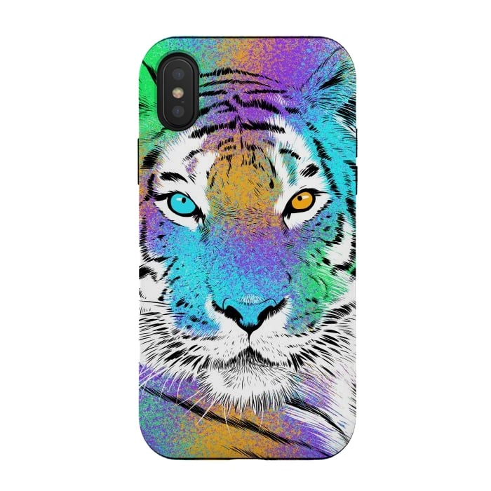 iPhone Xs / X StrongFit Tiger Colorful by Alberto