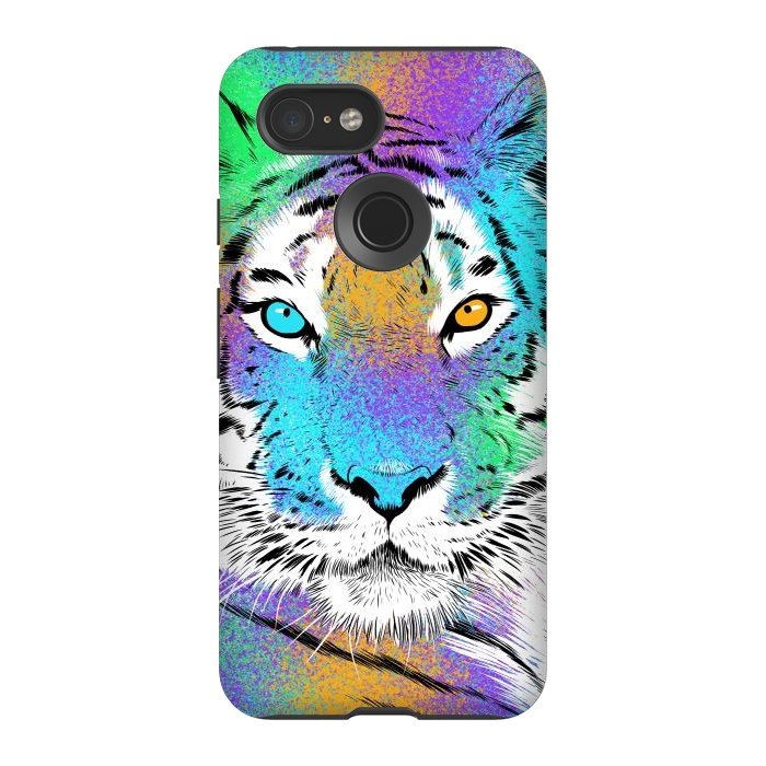 Pixel 3 StrongFit Tiger Colorful by Alberto