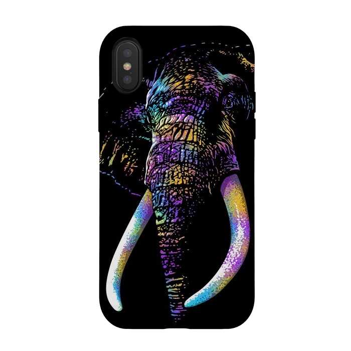 iPhone Xs / X StrongFit Colorful Elephant by Alberto