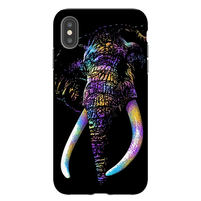 iPhone Xs Max StrongFit Colorful Elephant by Alberto