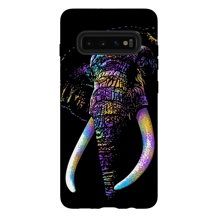 Galaxy S10 plus StrongFit Colorful Elephant by Alberto