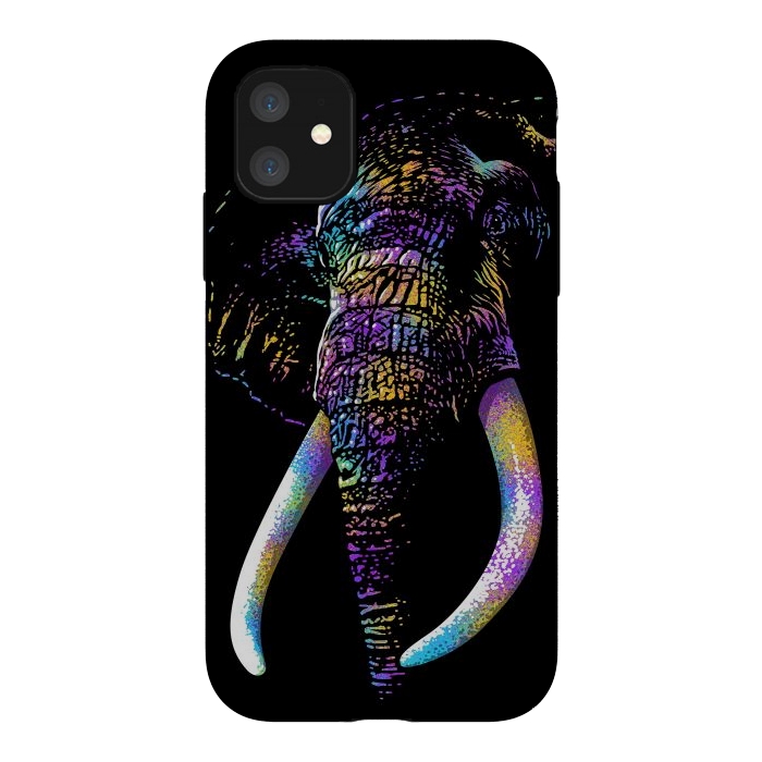 iPhone 11 StrongFit Colorful Elephant by Alberto