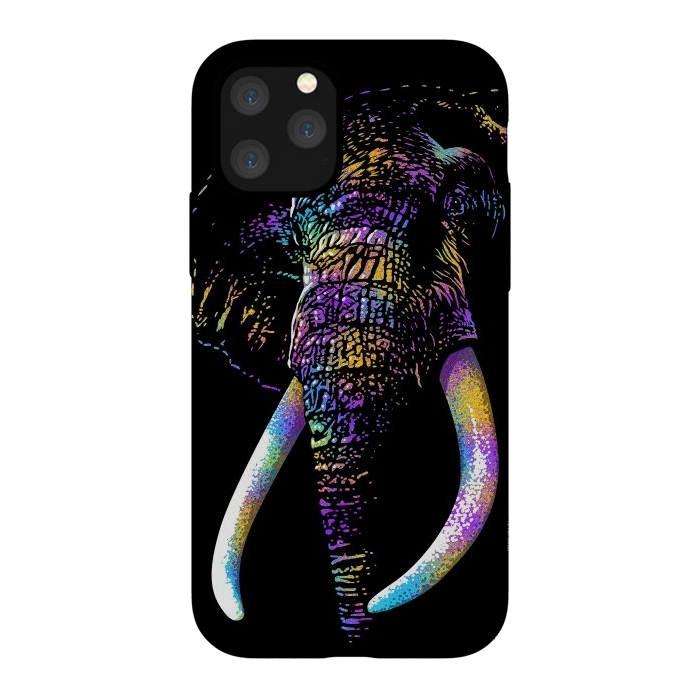 iPhone 11 Pro StrongFit Colorful Elephant by Alberto
