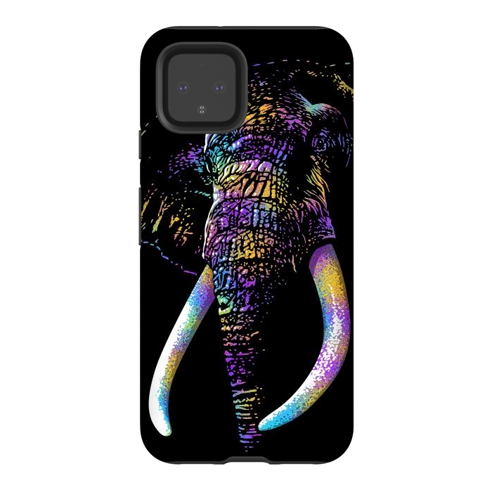 Pixel 4 StrongFit Colorful Elephant by Alberto