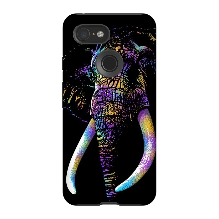 Pixel 3 StrongFit Colorful Elephant by Alberto