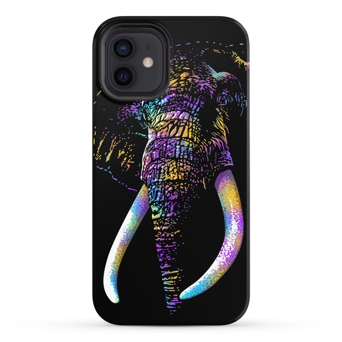 iPhone 12 StrongFit Colorful Elephant by Alberto