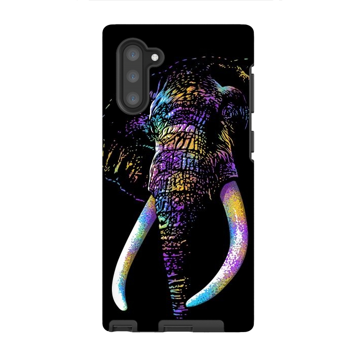 Galaxy Note 10 StrongFit Colorful Elephant by Alberto