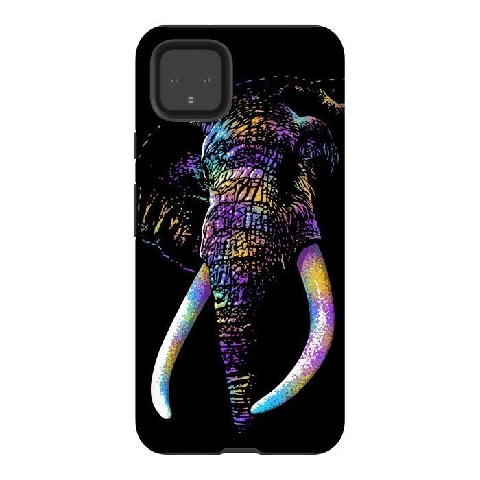 Pixel 4XL StrongFit Colorful Elephant by Alberto