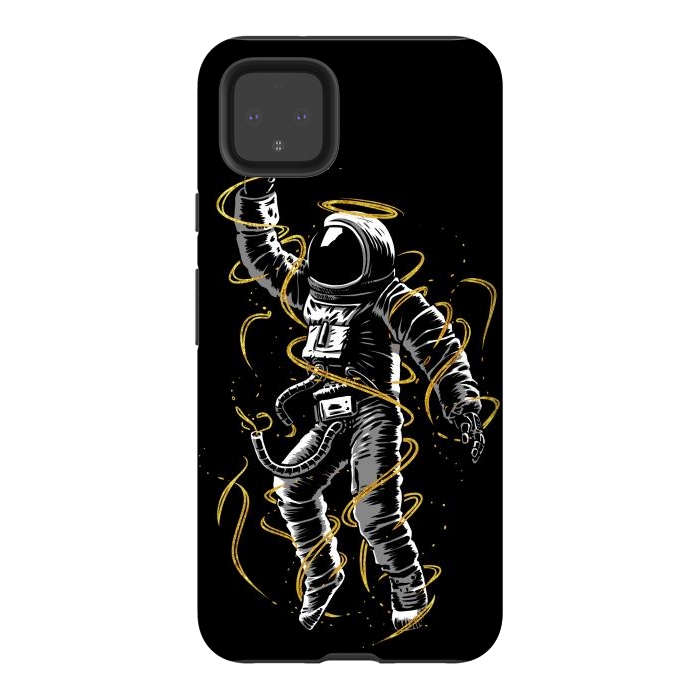 Pixel 4XL StrongFit Astronaut lines gold by Alberto