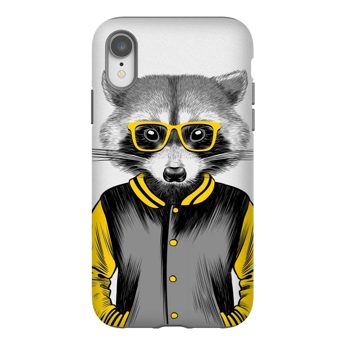 iPhone Xr StrongFit Raccoon School by Alberto