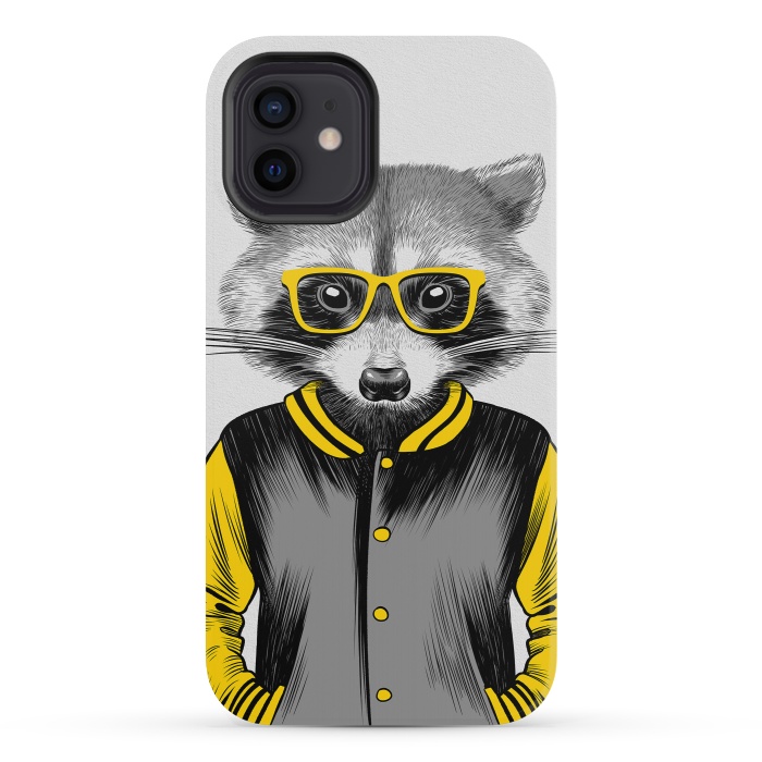 iPhone 12 mini StrongFit Raccoon School by Alberto
