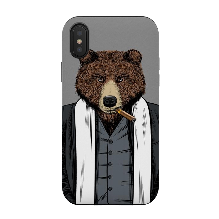 iPhone Xs / X StrongFit Mafia Grizzly Bear by Alberto