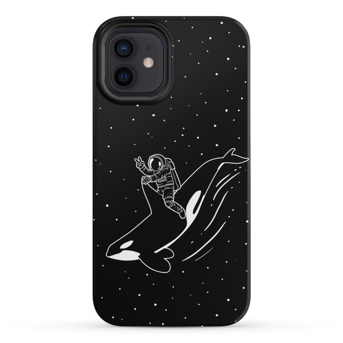 iPhone 12 mini StrongFit Killer Whale Astronaut by Alberto