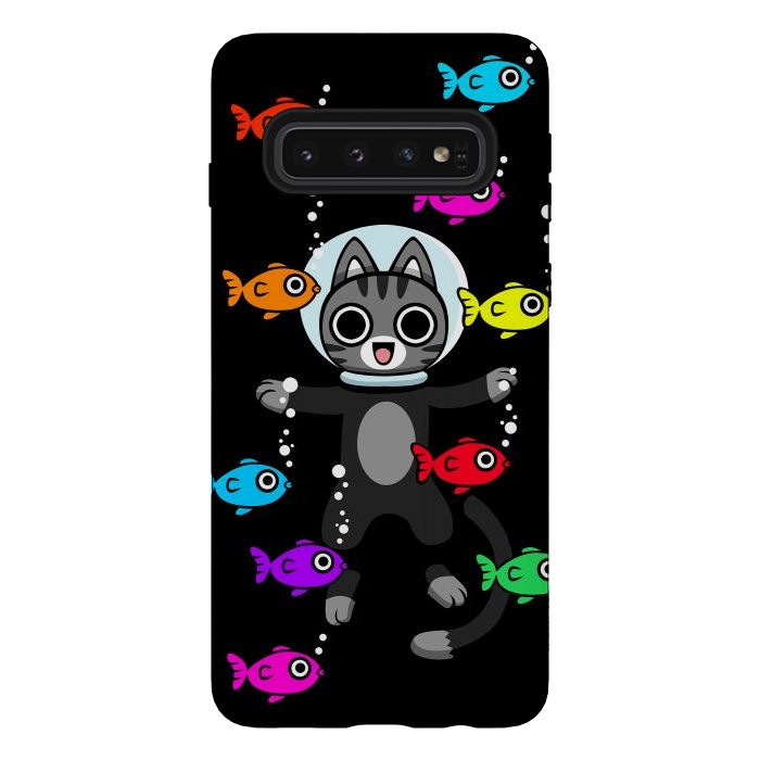 Galaxy S10 StrongFit Aquarium Cat by Alberto