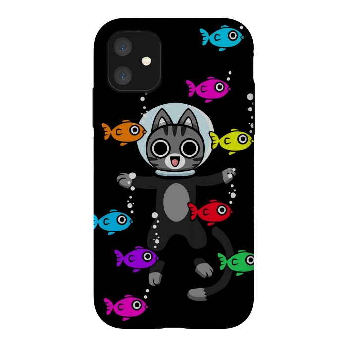 iPhone 11 StrongFit Aquarium Cat by Alberto