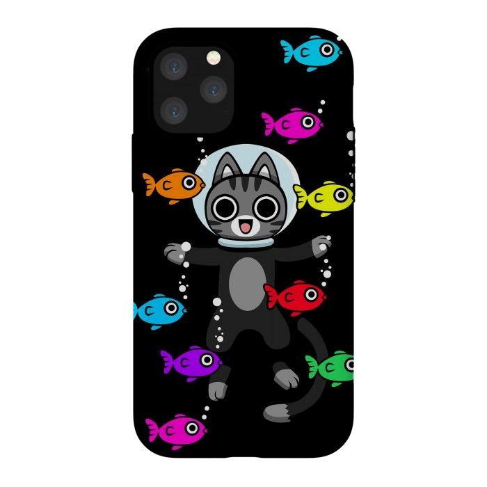 iPhone 11 Pro StrongFit Aquarium Cat by Alberto