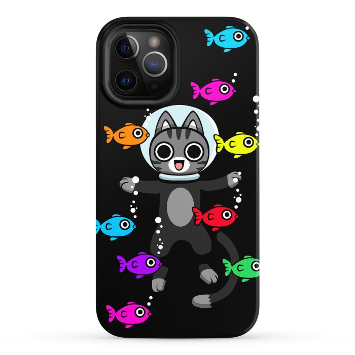 iPhone 12 Pro StrongFit Aquarium Cat by Alberto
