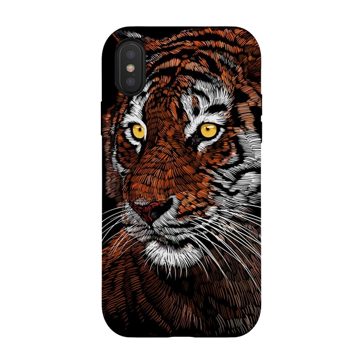 iPhone Xs / X StrongFit Realistic Tiger by Alberto