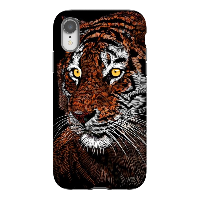 iPhone Xr StrongFit Realistic Tiger by Alberto