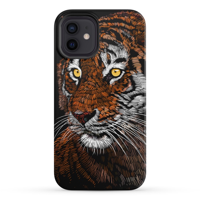 iPhone 12 mini StrongFit Realistic Tiger by Alberto