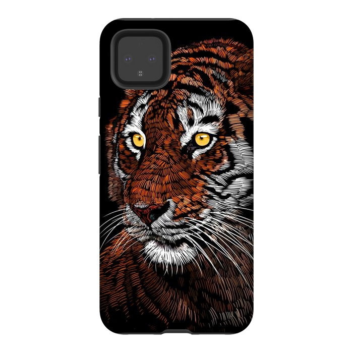 Pixel 4XL StrongFit Realistic Tiger by Alberto