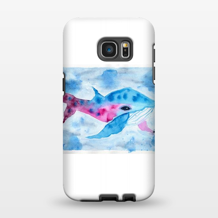 Galaxy S7 EDGE StrongFit Baby whale watercolor by ArtKingdom7