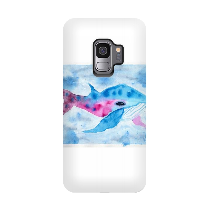 Galaxy S9 StrongFit Baby whale watercolor by ArtKingdom7