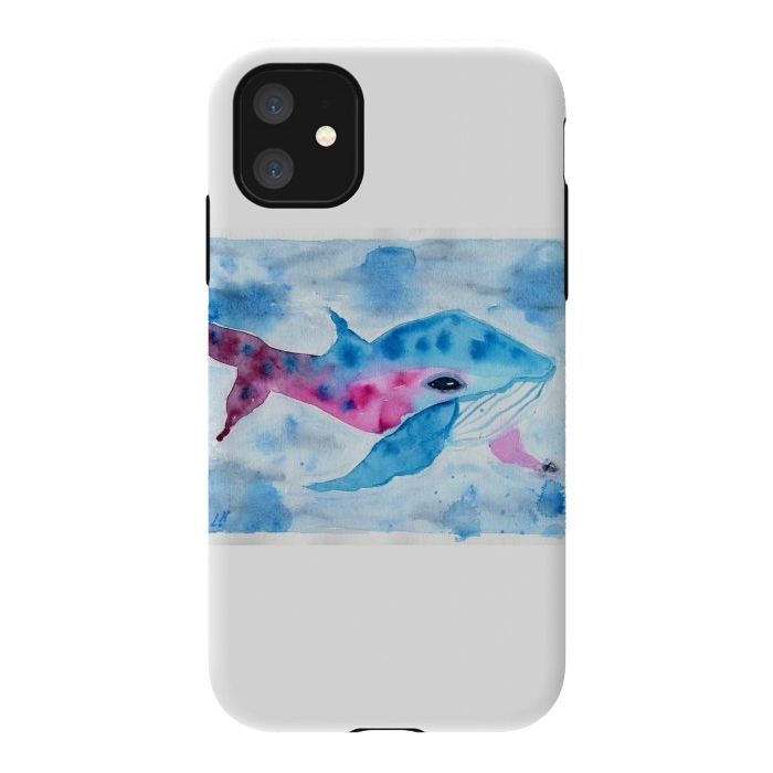 iPhone 11 StrongFit Baby whale watercolor by ArtKingdom7