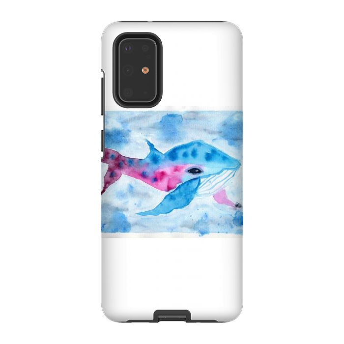 Galaxy S20 Plus StrongFit Baby whale watercolor by ArtKingdom7