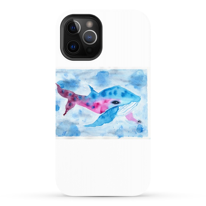 iPhone 12 Pro Max StrongFit Baby whale watercolor by ArtKingdom7