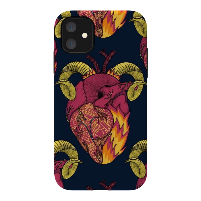 iPhone 11 StrongFit Aries Heart by Ranggasme