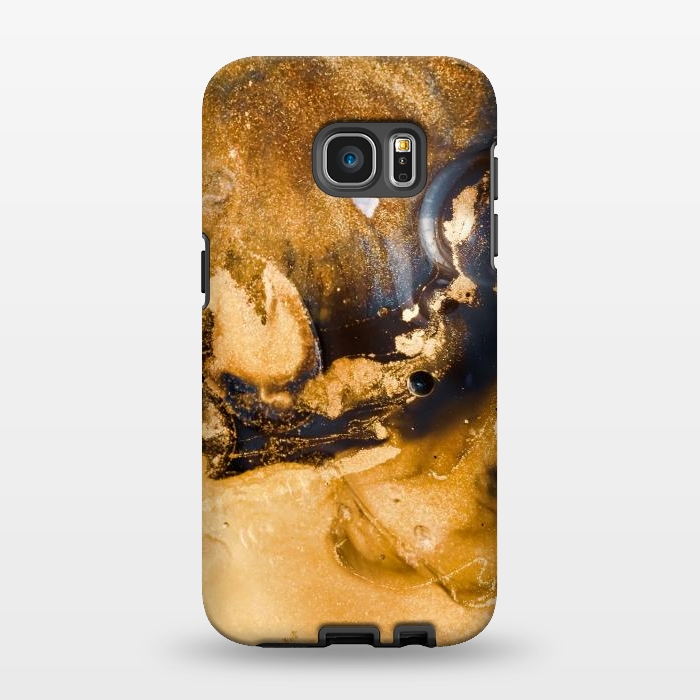 Galaxy S7 EDGE StrongFit Golden and black texture  by Winston
