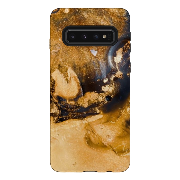 Galaxy S10 StrongFit Golden and black texture  by Winston